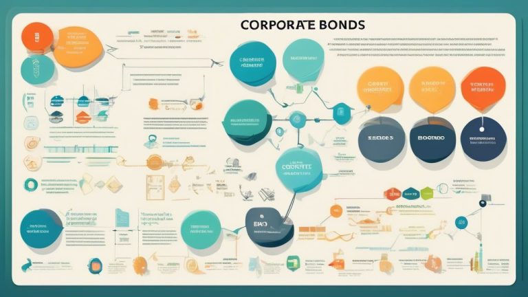 Create an informative and visually appealing infographic that illustrates the definition and classification of corporate bonds. The image should include ke