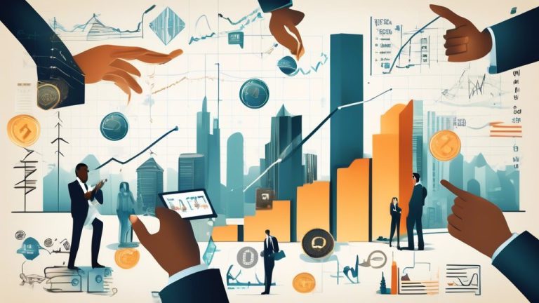 Create an informative and visually engaging image that illustrates the concept of corporate bonds. Include elements such as graphs depicting interest rates