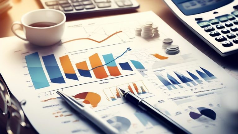Create an image that visually represents the concept of corporate bond investment, highlighting the balance between risks and returns. Include elements lik