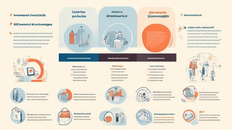An infographic highlighting the five major disadvantages of investment-type insurance policies, featuring a split design with text and illustrations. Inclu