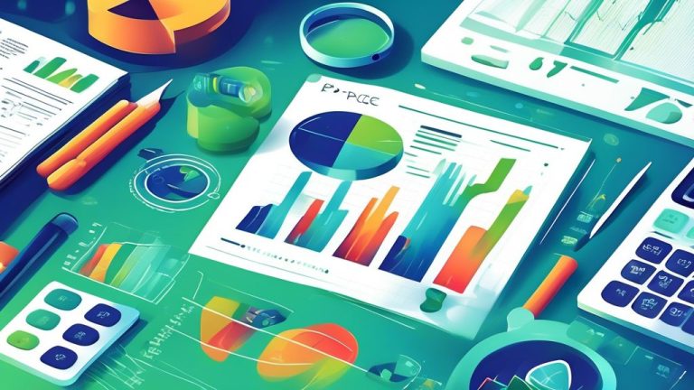 Create an informative and visually engaging illustration that explains the concept of Price-to-Earnings Ratio (P/E Ratio) in investing. Include elements su