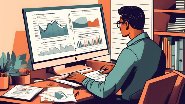 Create an informative and visually engaging illustration depicting a new investor learning about stock warrants. Include elements such as a beginner sittin